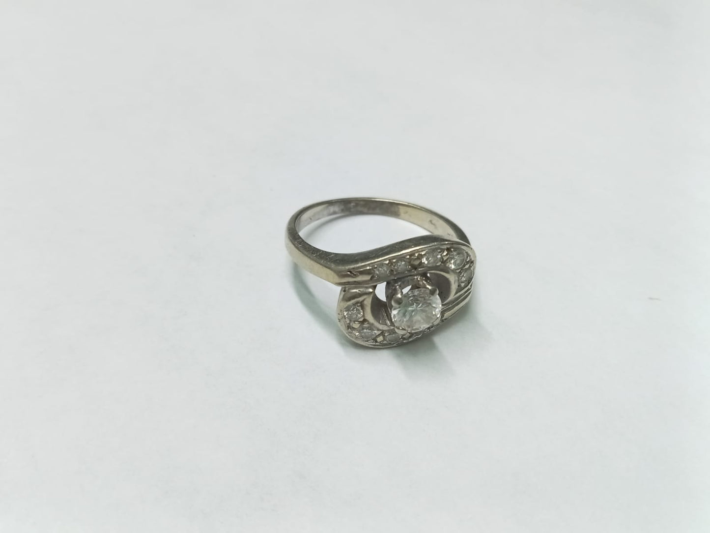 ✨ Anillo de Oro Blanco 14K con Diseño Yin Yang – Talla 6.5✨