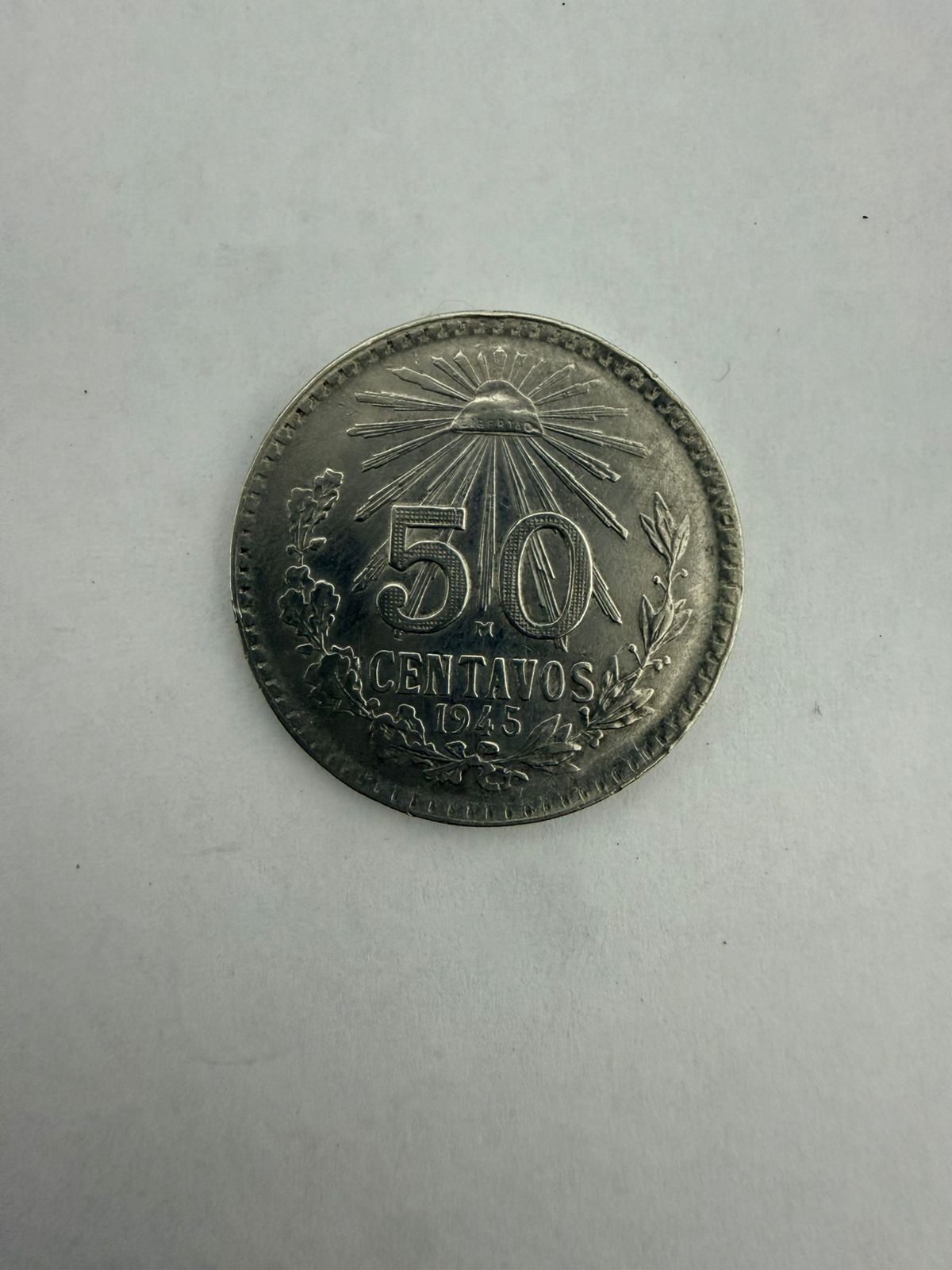 MONEDA DE PLATA .720 50 CENTAVOS (PRECIO SUJETO A CAMBIOS)