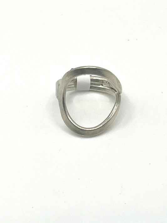 Anillo con abertura grande baño de plata 5.2grs #13