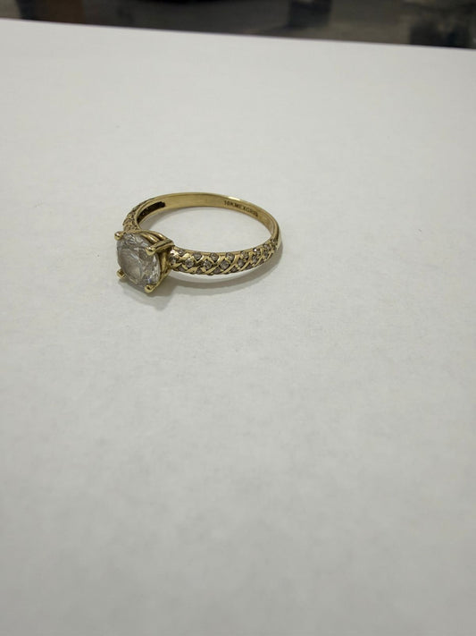 ANILLO CON SINTETICO EN ORO DE 10 K #7 1.9 GR