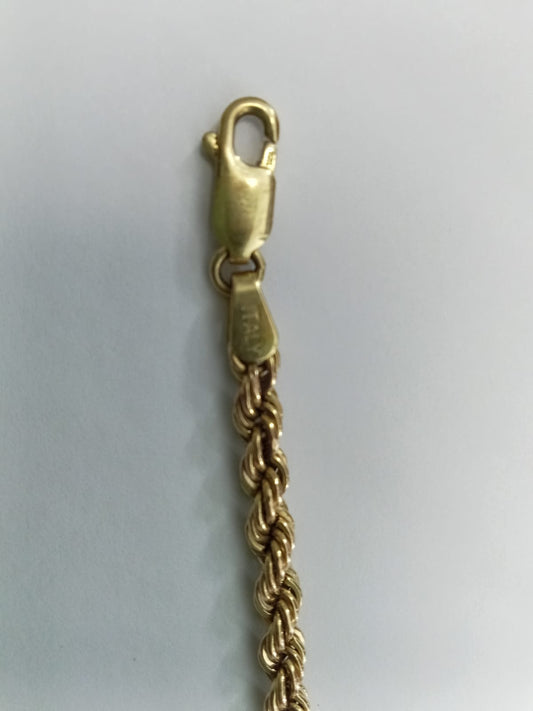 Pulsera Torzal de 14k Mide 21 cm