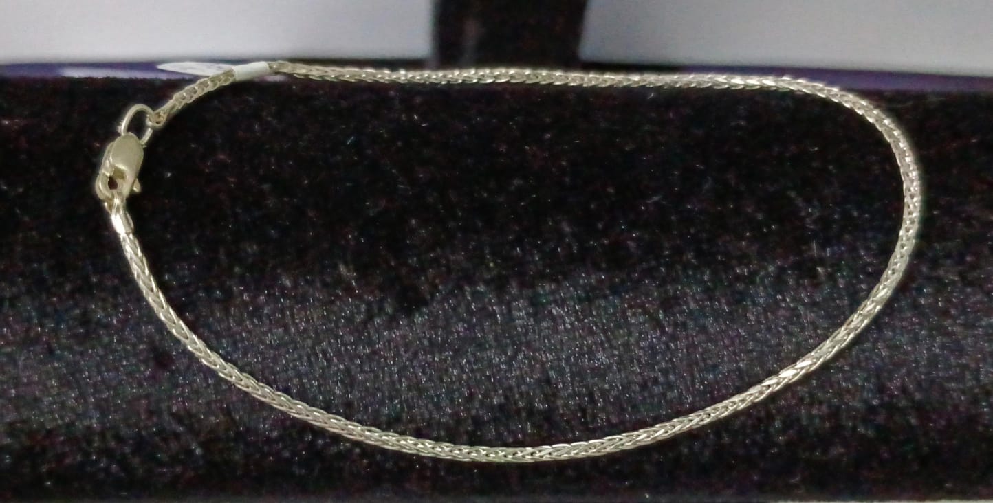 Pulsera eslabon trenzado PLATA 925 peso 2.7gr, usado