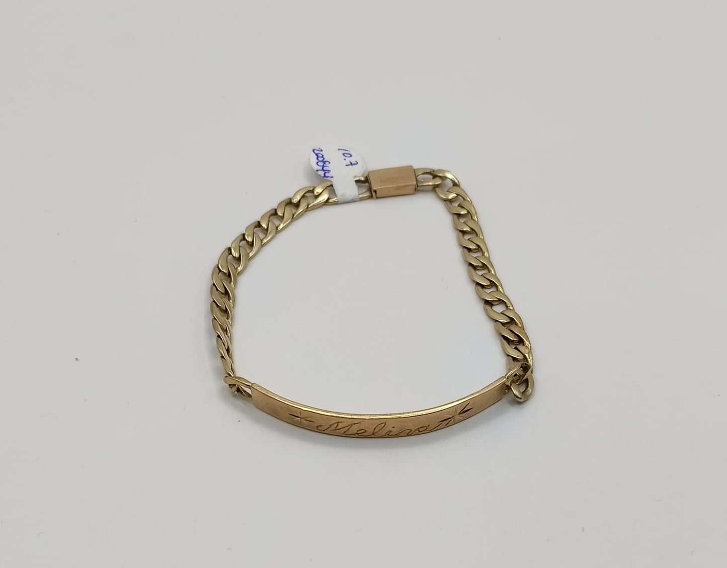 Pulsera eslabon 1x1 ORO 10k peso 10.7gr, usado