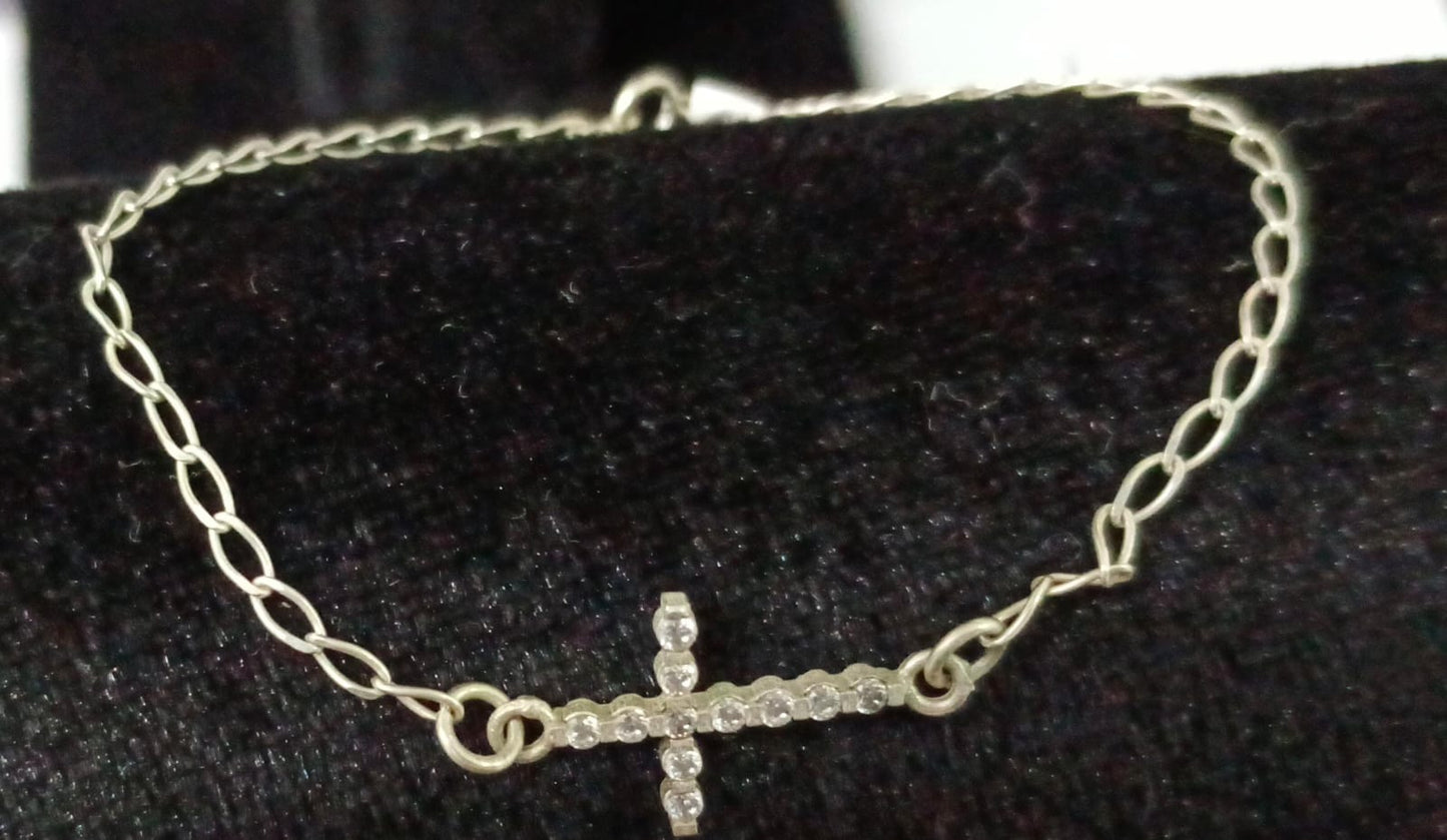 Pulsera eslabo 1x1 PLATA 925 peso 1.7gr, usado