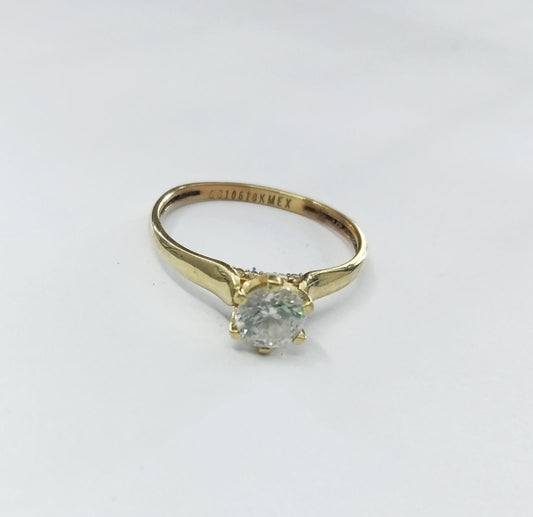 Anillo Solitario de Oro 10k – Talla 6.5