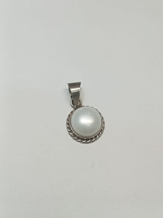 dije de plata - diseño media perla