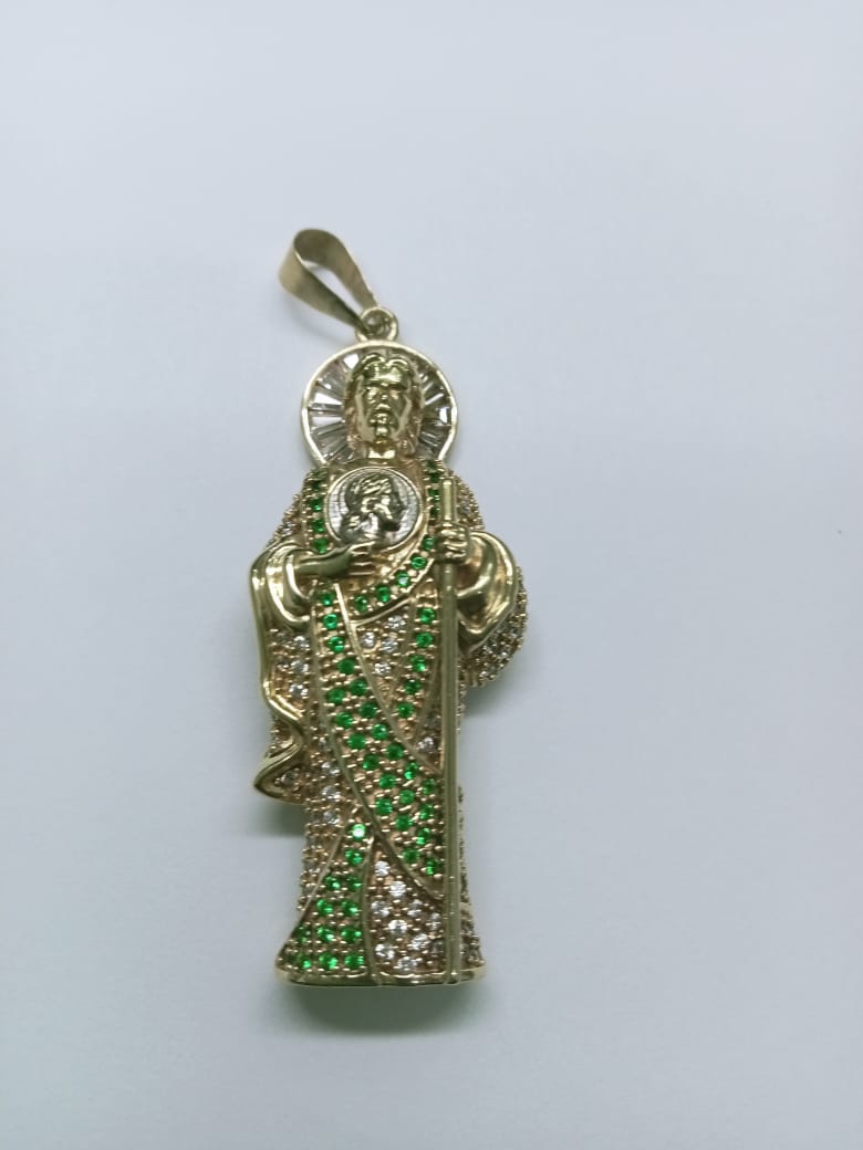 Dije de Oro 10k San Judas Tadeo con Piedrería – 11.7 g