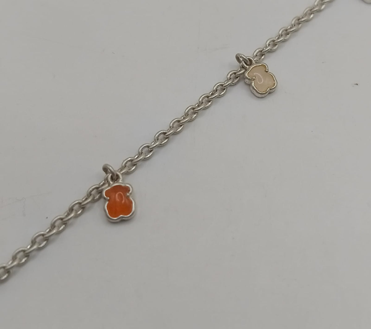 Pulsera con dije infantil PLATA 925 peso 3.3gr, usado