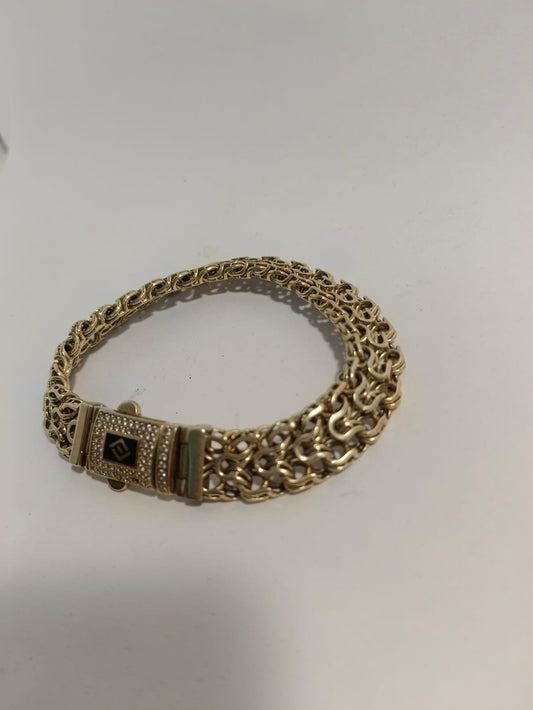 ✨ Pulsera de Diseño Holandés en Oro 10K con Broche Tipo Caja – Peso 35.80 g 💎
