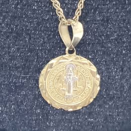 Cadena De Oro De 10 Kilates con dije religioso