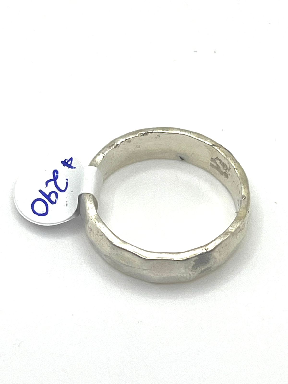 Argolla con diseño de boyaduras baño de plata #23