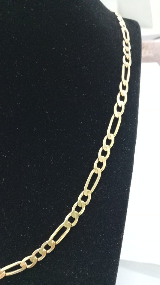 Cadena de oro 10k 3x1 oro solido 30cm de largo 15.3gr