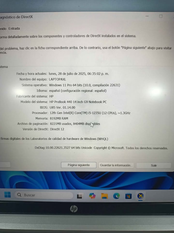Laptop hp Probook 240 GB SSD y 8 RAM procesador core i5, usado