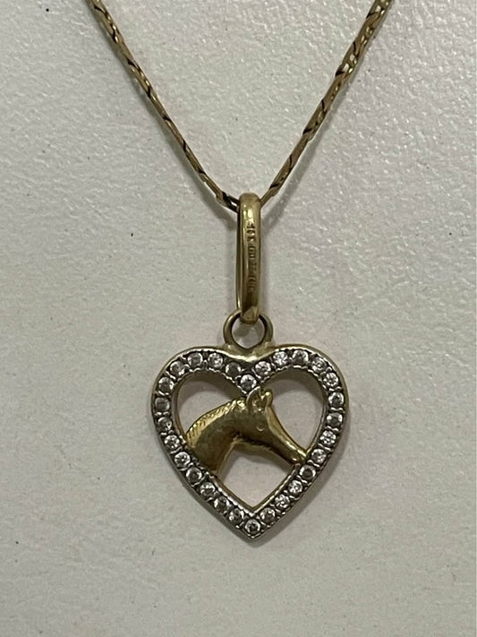 Cadena oro con dije corazón/10k/2.9gr