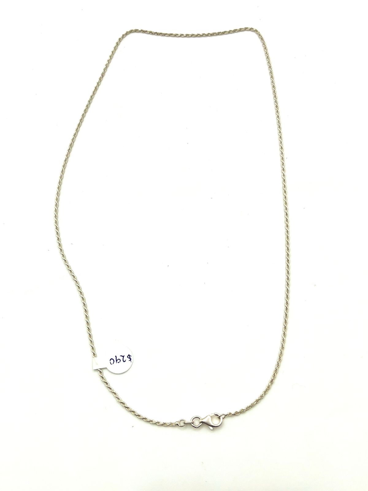Cadena tejido torzal de plata .925 pesa 3.5gr 22cm