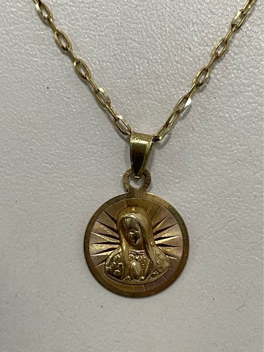 Cadena oro dije virgen 10k/3gr