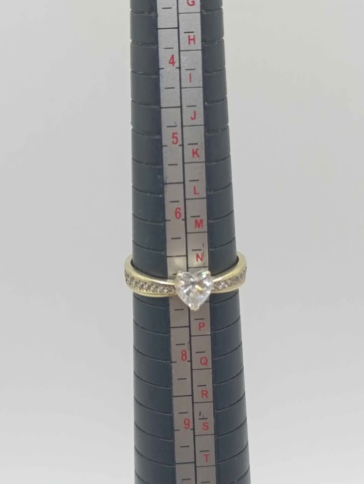 Anillo de oro piedra corazón 10k 1.7 gr #7