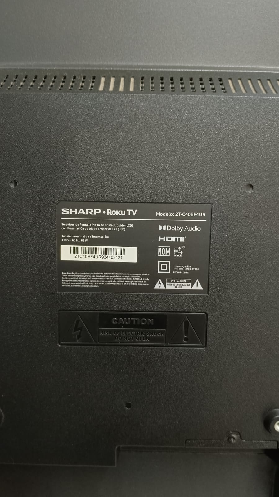Smart tv 40 pulgadas SHARP, usado