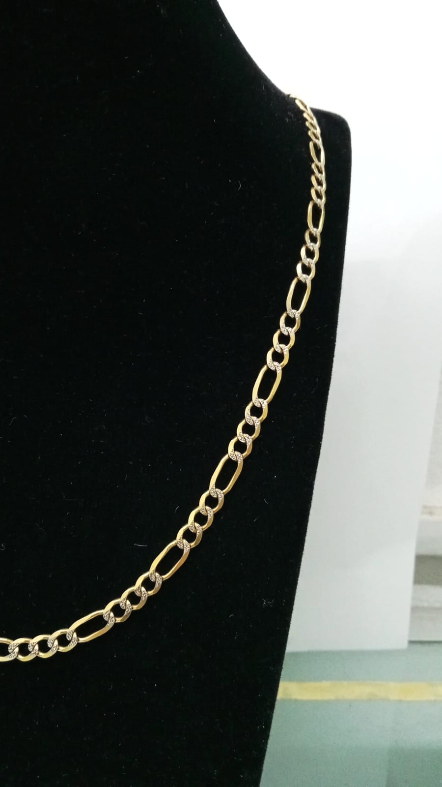 Cadena de oro 14k diseño diamantado 30cm de largo 14.9gr