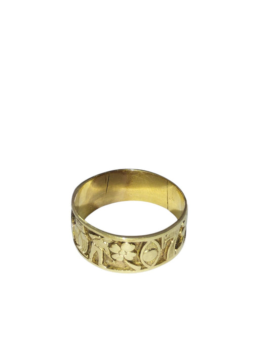 ANILLO DE ORO 10K CON GRABADO DE 3.60 GR