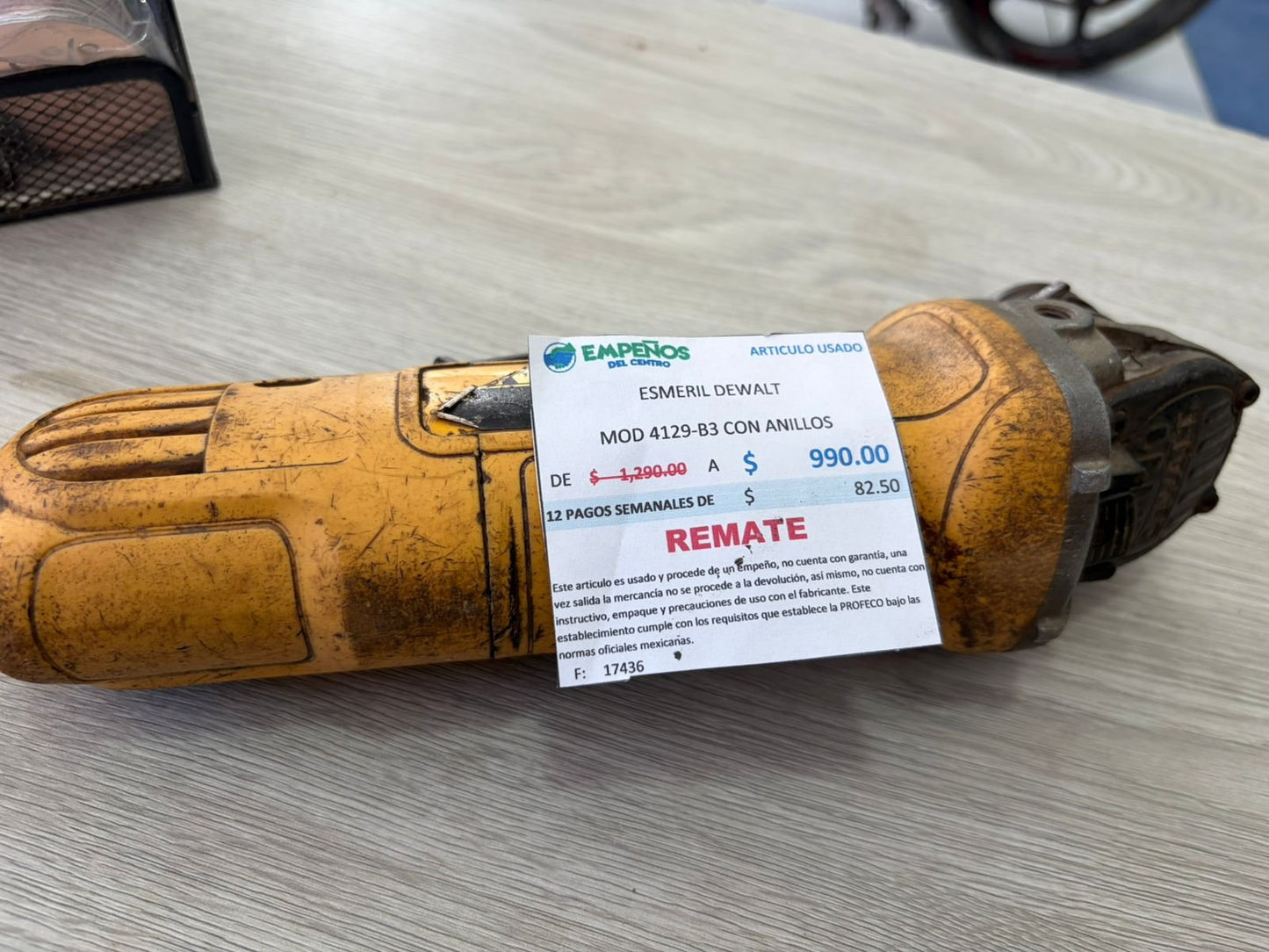 ESMERIL DEWALT MOD 4129