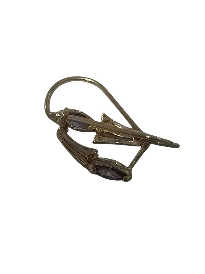 Oro par Aretes piedra morada 10k 1.3g