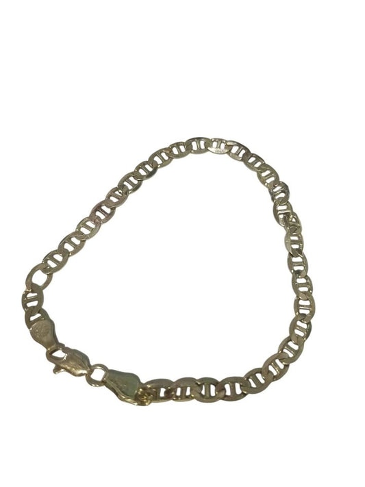 Oro pulcera tejido escalera 10k 7.3g
