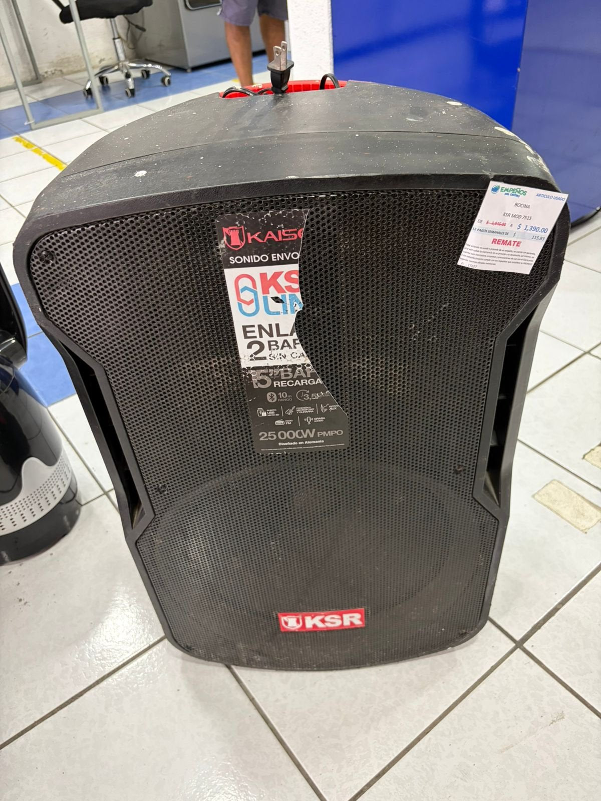 BOCINA PORTATIL KSR MOD7515CL