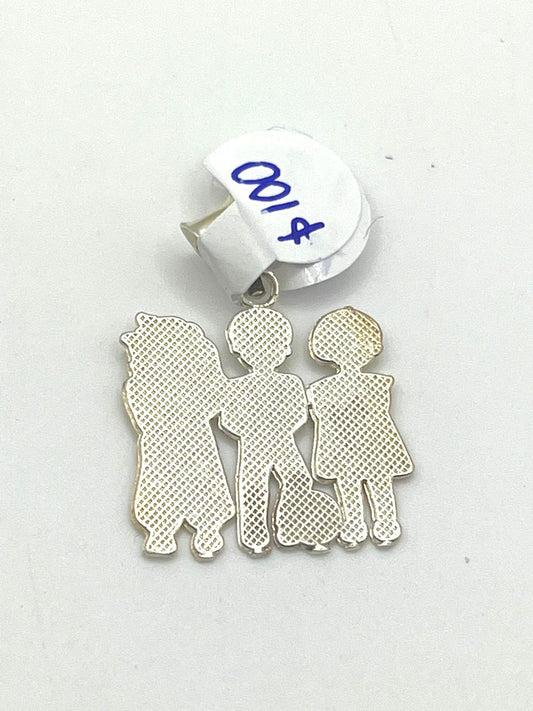 Dije de 3 niños baño de plata 2cm