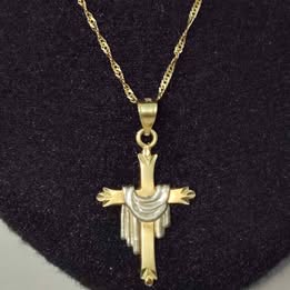 Cadena con dije de cruz 10k p 4.1gr
