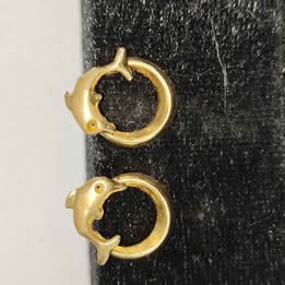 Aretes de delfin 10k p .5gr