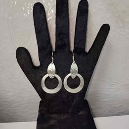 Aretes con hoja plata 925 p 9.1