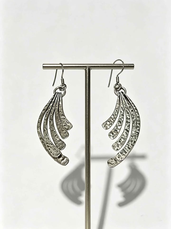 ✨ Plata Aretes de Tiras Curvas .925 – 8.3 g ✨ USADO