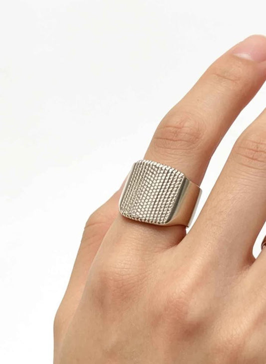 Plata anillo tipo sello .925 peso 8.6g