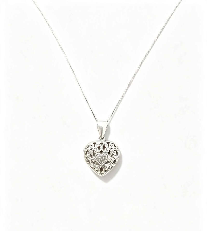 Plata Collar Dije corazón 11.8 gramos
