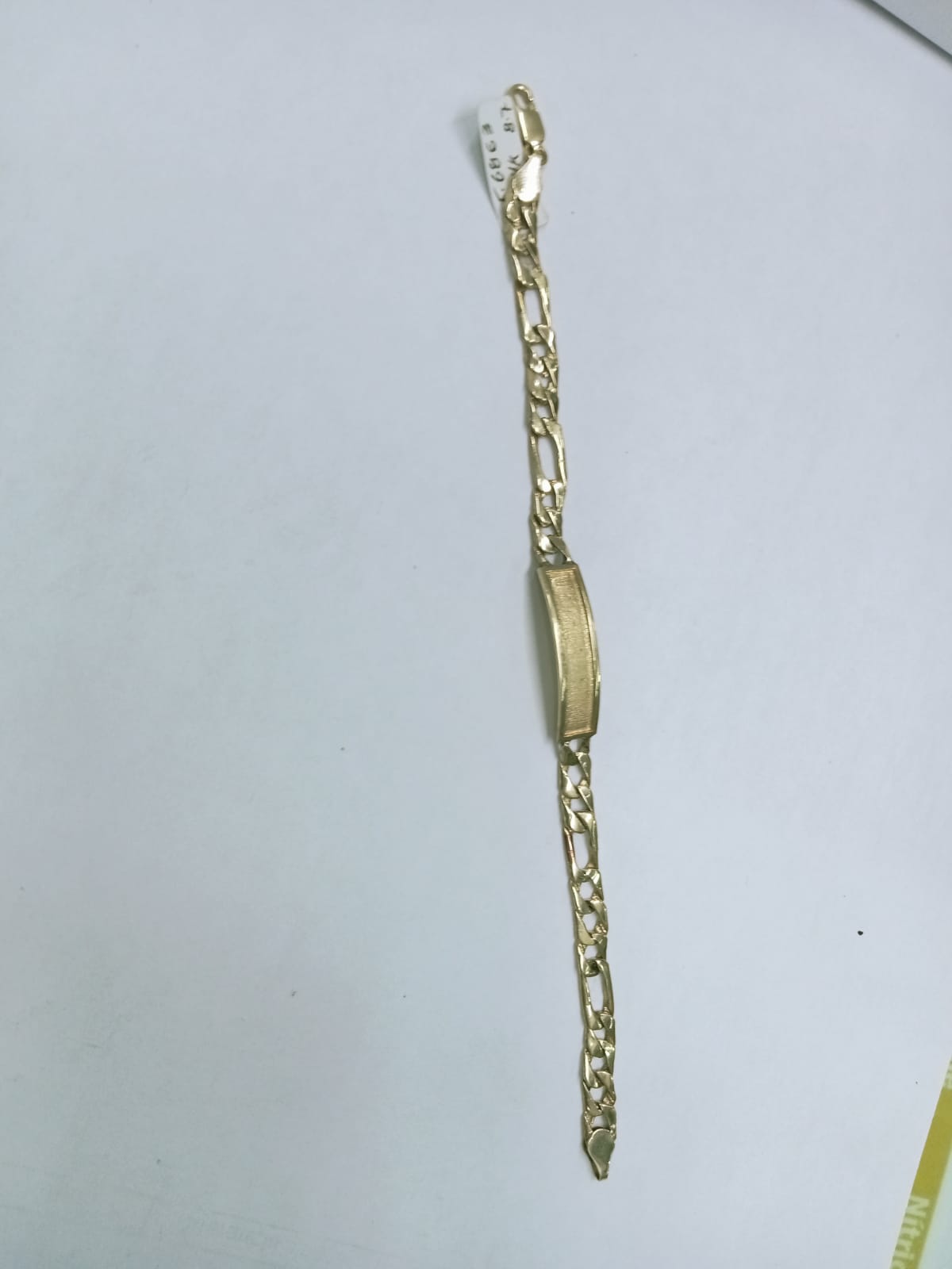 ✨ Esclava de Oro 14K con Placa – Cadena 3x1 | 15 cm ✨