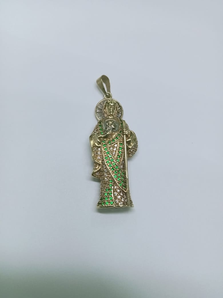 Dije de Oro 10k San Judas Tadeo con Piedrería – 11.7 g