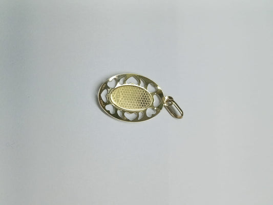 Dije Religioso en Oro 10k con Diseño de Corazón