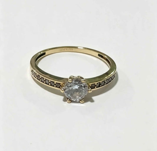 Oro anillo solitario 10k 1.6g