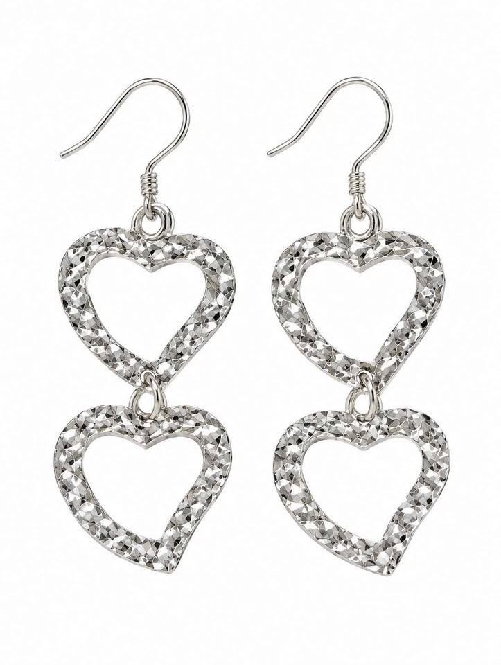 Plata aretes de corazón .925 2.7g