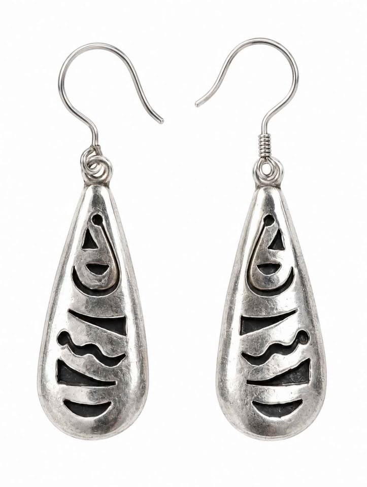 Plata aretes con grecas sin sint. .925 2.3g