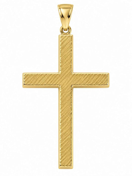 Oro dije cruz 5cm de largo 14k 3.5g
