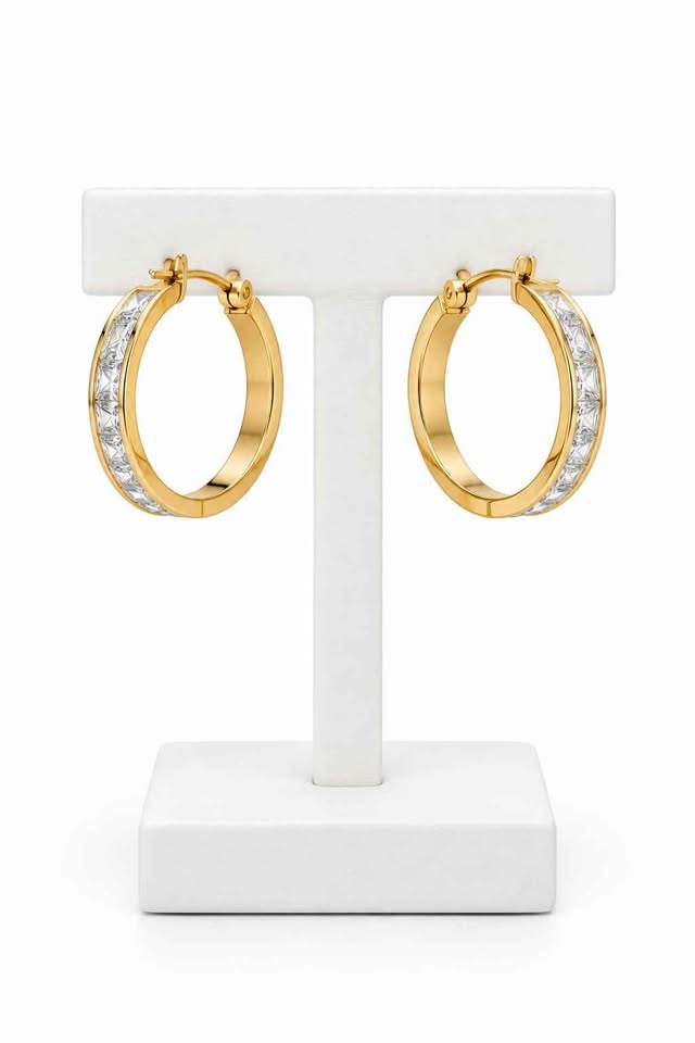 Oro par Aretes 2.5cm de largo 10k 2.7g