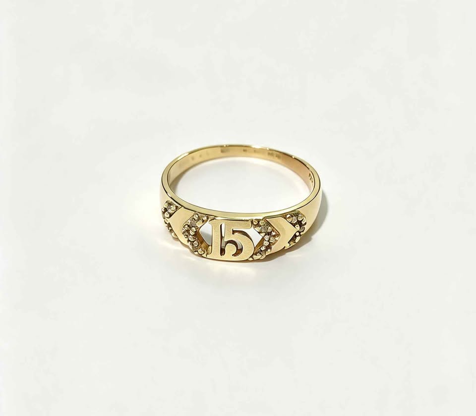 Oro anillo dama xv #10 10k 2.5g