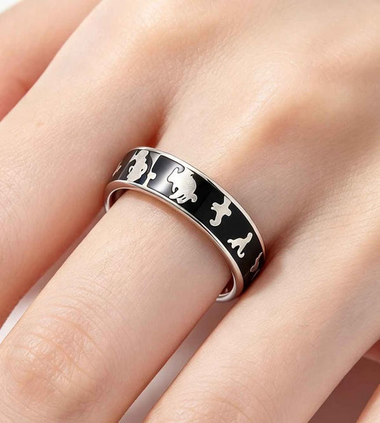 Plata anillo fondo negro .925 1g