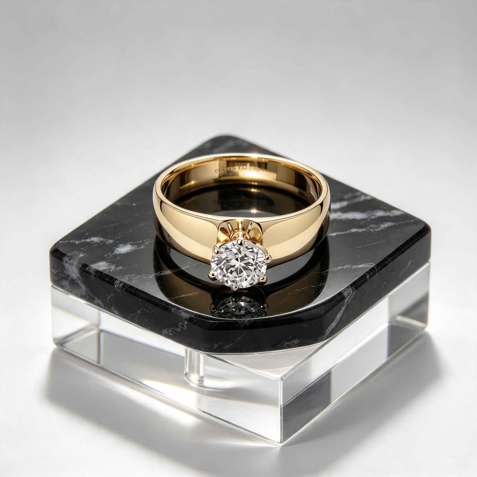 Oro anillo piedra 10k 1.8g #8 USADO