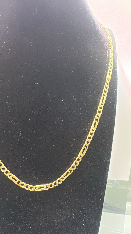 Cadena de oro sólido 18k diseño escalera 32cm largo 20.7gr