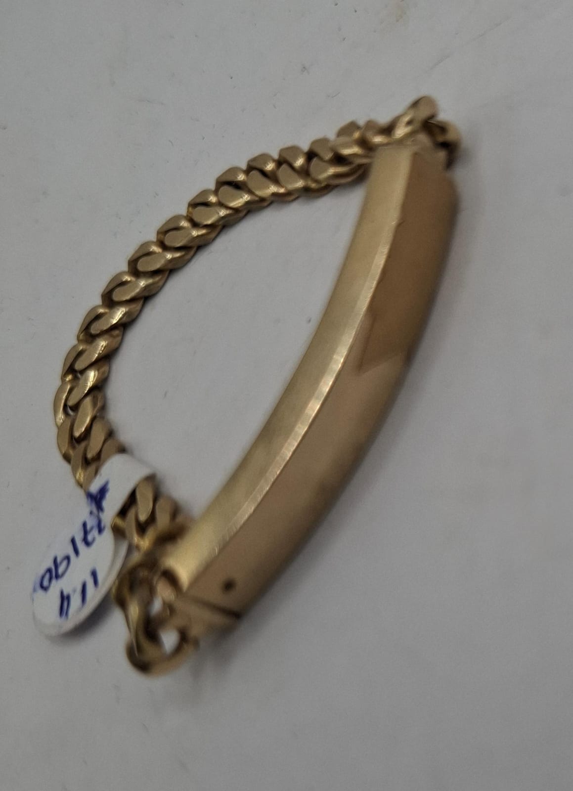 Esclava infantil eslabon 1x1 ORO 10k peso 11.4gr, usado