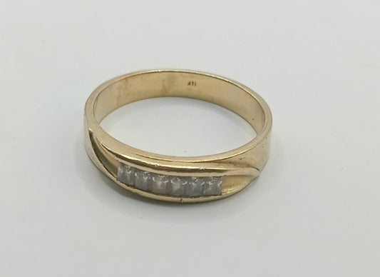 Argolla con sinteticos ORO 14k peso 4.7gr