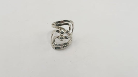 Anillo con diseño dos bolas PLATA 925 peso 7.2gr